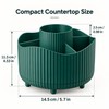 360° Rotating Makeup Organizer for Vanity – Green 5-Compartment Cosmetic