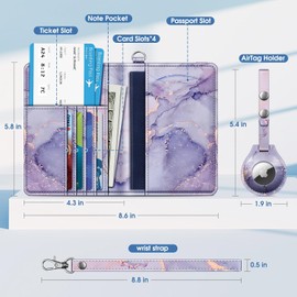 Fintie Funda de Pasaporte - Carcasa para Pasaporte de Tela y Cuero Sintético con Billetera para Tarjeta de Crédito, Tarjetas de Visita, Pases de Embarque,Tarjeta Médica (Z- Jade)