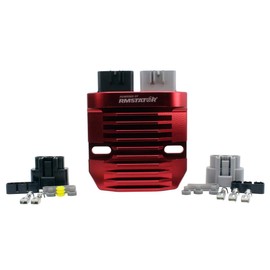 RMSTATOR Red Machined Alum. Mosfet Regulator for Yamaha Royal Star Venture 1300 | V Star 110 | SR 400 | WR 250 | YZF R6 600 | YFZ R7 700 1999-2024 | 1D7-81960-00-00 / 1D7-81960-01-00 / 27D-81960-00-00