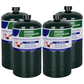 Sondiko Propane Tank 4 Pack, High Purity 1LB Propane Cylinder Tank 16 oz, Factory Prefilled and DOT Compliant, Premium Propane to Broil Sous Vide for Welding Brazing Soldering