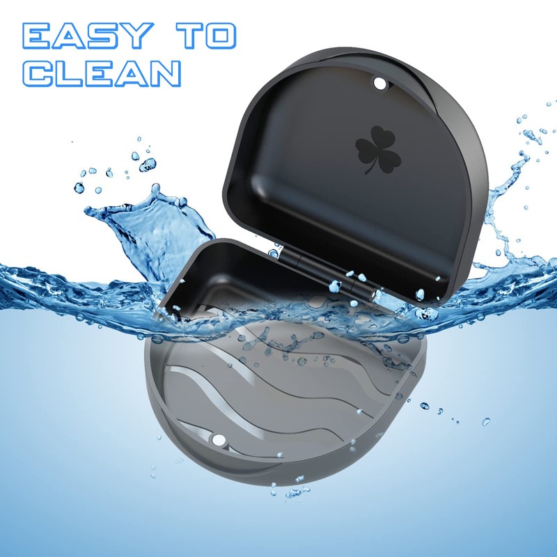 JJOVCE 2 PCS Retainer Cases, Solid Orthodontic Retainer Cases. (Black)