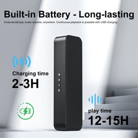 Computer Speakers for Desktop PC,Rechargeable Bluetooth Speaker,Small Computer Soundbar with Stereo & Bass,3.5mm Aux-in,TF Port,Loud Volume for Web Conferences,Teacher,Music (Black)