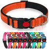 Reflective Nylon Dog Collar with Safety Buckle, Adjustable Pet Collars