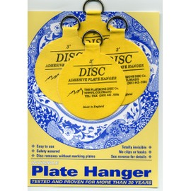 Invisible English Disc Adhesive Medium Plate Hanger Set (4-3 Inch Hangers)
