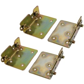 Rhixidenc 4 Sets Bed Rail Brackets, Bed Rail Fittings Heavy Duty Non-Mortise Double Hook Slot Bracket for Connecting Bed Frame, Bed Post, Headboards