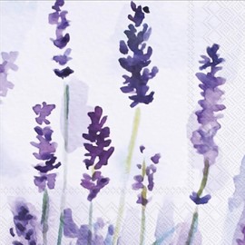 Boston International Paper Napkins Disposable 3-Ply Party Pack | Watercolor Art, 5" x 5" Dessert Beverage Cocktail Napkin 20-Count, Lavender