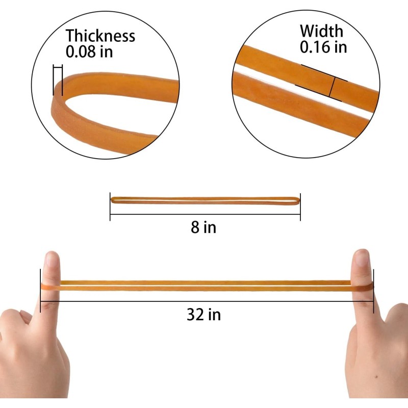 CAN 100 Pack LARGE Rubber Bands Heavy Duty Trash Can