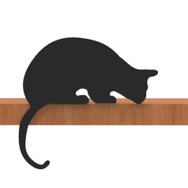 Artori Design Cat Figurine for Home Decorations and Living Room Decorations - Funny Cat Stuff for Cat Lovers - Metal Cat Decorations, Cat Statue for Shelf Decor - Black Cat Decor (Sherlock)