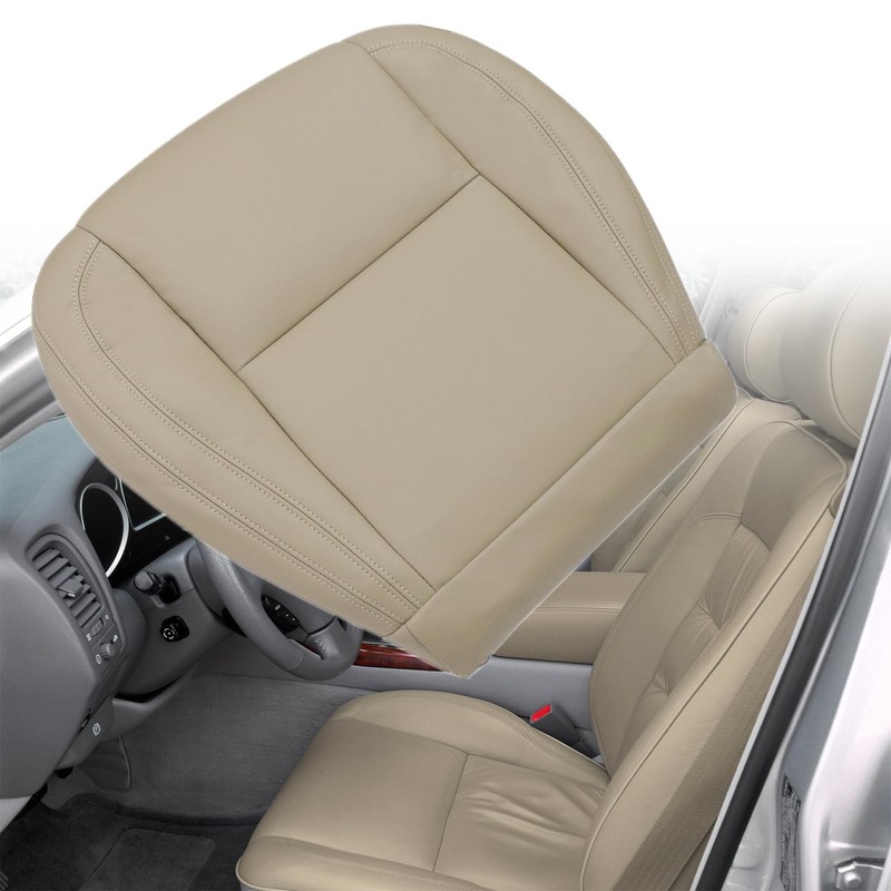 NLQR Front Driver Bottom Replacement Seat Cover Ivory Microfiber Leather