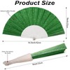 24 Pack Handheld Fan,Folding Hand Glitter Fan with Shining Transparent