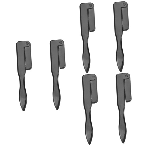 LALAFINA 6pcs Folding Stainless Steel Eyebrow Combs for Professional Makeup