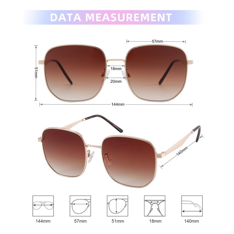 JOOX Large Square Sunglasses for Men and Women, UV400 Protection