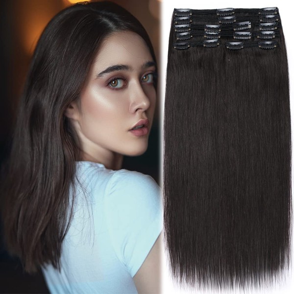 MY-LADY Clip in Hair Extensions Human Hair Thick 170g 24