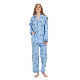 kolipajam 100% Cotton Pyjamas For Women Long-Sleeve PJS set Cozy Button Down Sleepwear Boyfriend Loungewear S-3XL