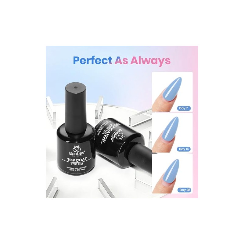 Beetles Base y Top Coat para Uñas Gel 2 Piezas