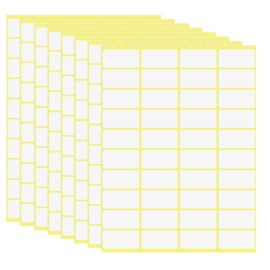 RISVOWO 600 Stück, 38 x 19 mm Aufkleber Etiketten Selbstklebend Klebeetiketten zum Beschriften RISVOWO Universal Haushaltsetiketten für Flaschen, Schule, Büro, Küche - Weiß
