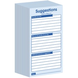 Pajean 400 Sheets Suggestion Cards Comment Complaint Cards for Suggestion Box with Lock Feedback Box Continuous Improvement for Customer Complaints(Blue)