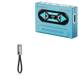 BoxWave Cable Compatible with FiiO Snowsky Retro Nano - USB Type-C Keychain Charger, Key Ring USB Type-C to Type-A 8 in USB Cable - Jet Black