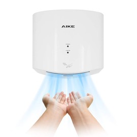 AIKE Air Wiper Compact Hand Dryer 110V 1400W White (with 2 Pin Plug) Model AK2630