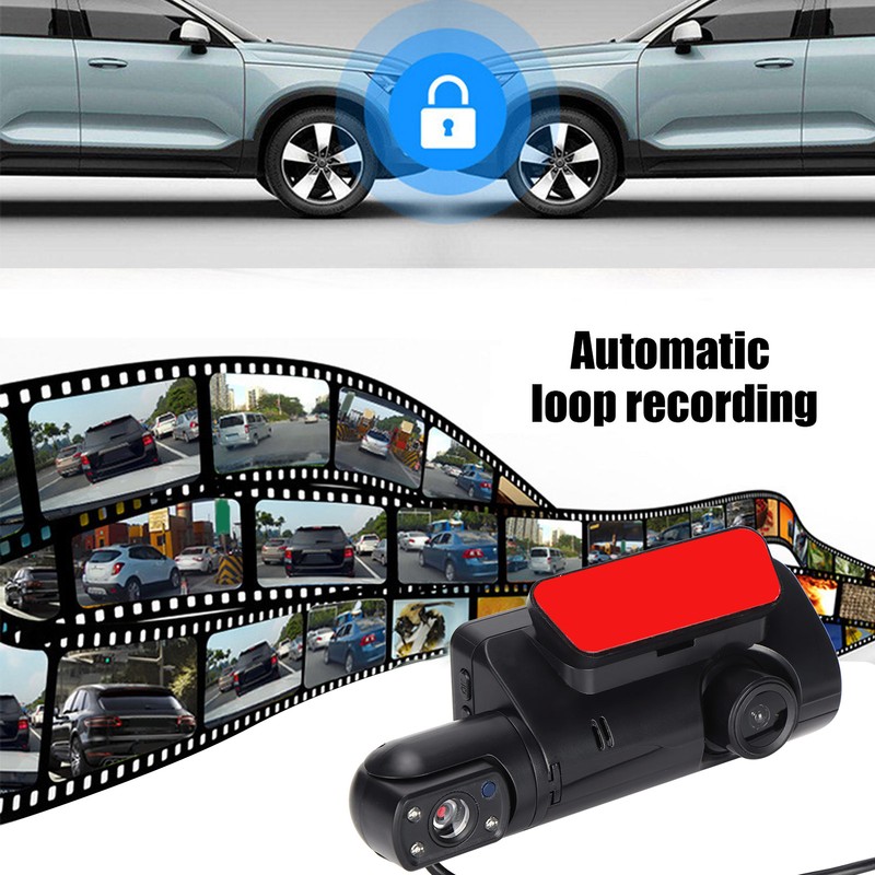 Driving Recorder IPS HD 1080P 3‑Inch Detachable Rotatable Lens Car