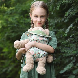 GAGAKU Baby Doll Carrier Toddler Baby Carrier for Dolls Reborn Baby Doll Accessories Front and Back Doll Carriers - Green Camellia