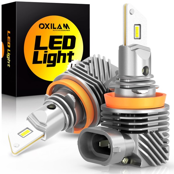 OXILAM Q10 H11/H8/H9 Light Bulb, 400% Brightness, 6000K Cool White