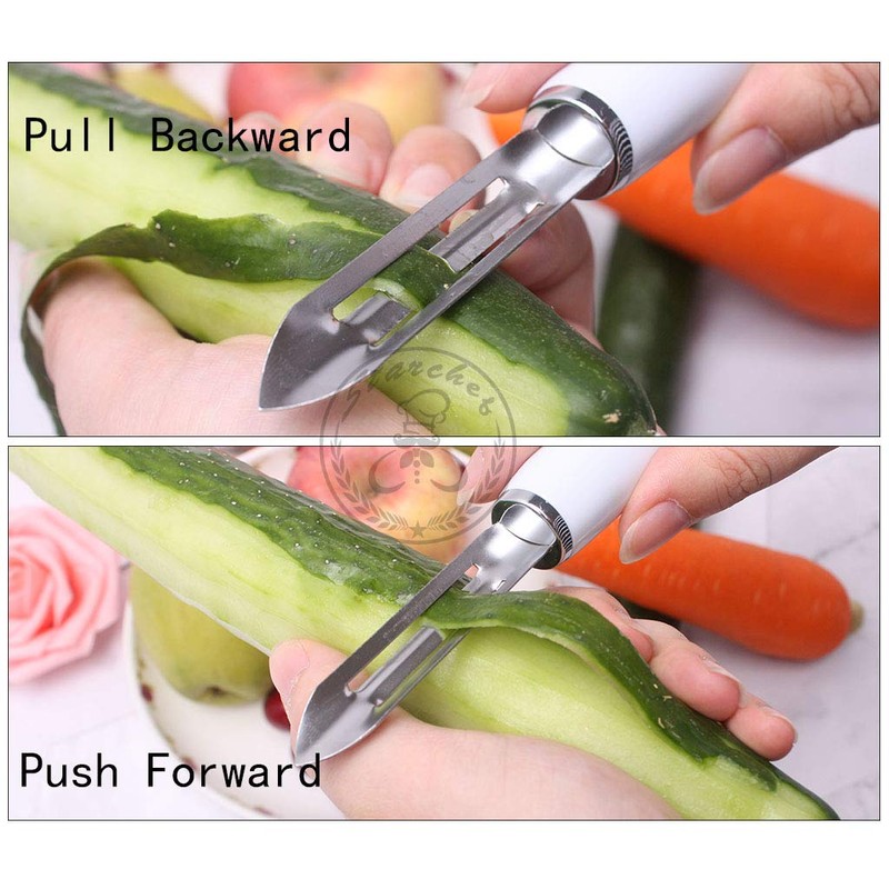 Starchef Straight Peeler Slicer,Vegetable Fruit Peeler Slicer,Ergonomic Handle,White