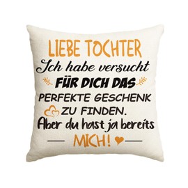 TArtoid Mode Gift For Daughter Cushion Cover, 45 x 45 cm, Best Child Birthday Gifts from Dad, Mum, Love, Decorative Cushion Cover, Cushion Decoration