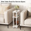 Apicizon Small Narrow Side Table, 3-Tier Skinny End Table with