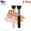 Brocha de maquillaje base profesional 2 piezas tapa plana Kabuki