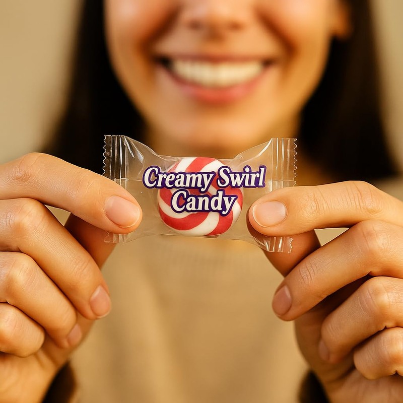 Creamy Swirled Hard Candy – Strawberry Peach & Blackberry Flavors