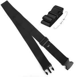 Black Suitcase Strap 195 cm Luggage Strap Long Suitcase Luggage Straps Suitcase Strap with Click Closure Suitcase Straps Set of 2 Adjustable Suitcase Luggage Straps Luggage Strap for Suitcases