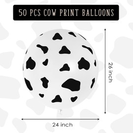 50 Pcs Cow Balloons,Cow Print Balloons Animal Print Thick Latex Balloons Cow Farm Theme Party Decorations for Birthday Baby Shower Wildlife Theme Party Decoration (Cow Print)