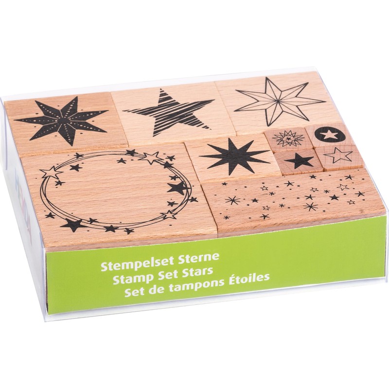 Heyda Stamp Set Christmas Motifs Various Sizes 10-11 Pieces Stars
