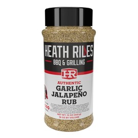 Heath Riles BBQ Rub - Garlic Jalapeño Seasoning, Champion Pitmaster Recipe, Legendary Rubs For Smoking & Grilling, 80+ BBQ Championships, 12 oz.
