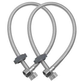 GOIYZTTR Tap Connection Hose Fitting 304 Stainless Steel Reinforced Hose Extension Hose for Kitchen and Bathroom Installations 1/2 Inch 60 cm Pack of 2