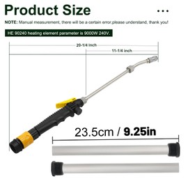 LESIWHOS RV Water Heater Set - Included RV Water Heater Anode Rod & RV Water Heater Tank Rinser - Compatible with Suburban and Mor-Flo Water Heaters [9.25" Long x 3/4" NPT Thread]