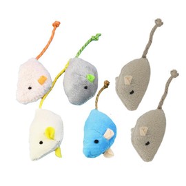 YBGGJO Cat Mouse Toy, Set of 6, Pet Toy, Stuffed Toy, Chew Toy, Cat Mochi, Stress Relief, Lack of Exercise, Pet Supplies (A)
