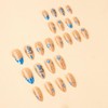 NBNTGH Snake Press On Nails - Medium Almond Blue French