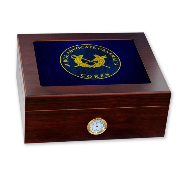 ExpressItBest Premium Desktop Humidor - Glass Top -US Army Judge