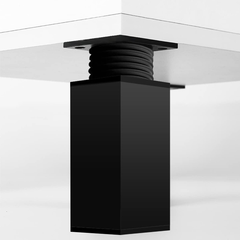 Rusoz Black Legs for Furniture, 4 Pcs Adjustable Cabinet Legs