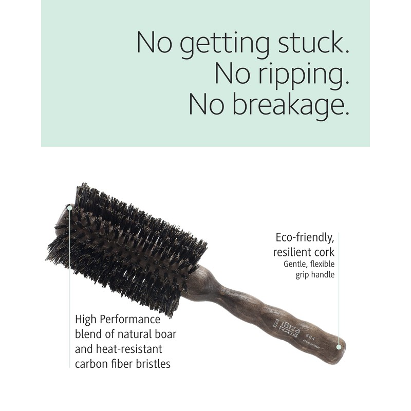 Ibiza Hair Boar Bristle Round Brush (H4-65mm) | Hybrid Boar/Nylon