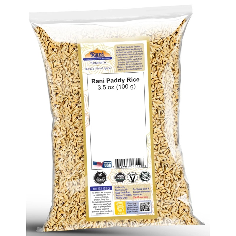 Rani Paddy Rice (Raw Unfinished Rice) 3.5oz (100g)