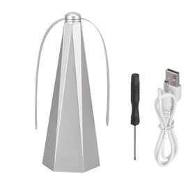 Hexagonal Mosquito Repellent Fan Automatic Mute USB Powered Fly Repeller Fan for Home OutdoorGolden Silver