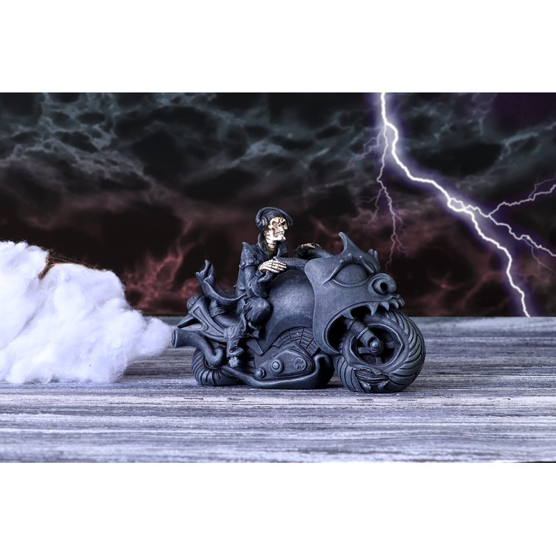 Nemesis Now Rebel Rider Skeleton Biker Figure, Black, 19 cm
