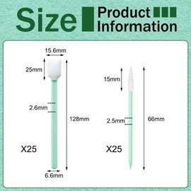 EUYKQNOI Pack of 50 Cleaning Sticks, Mini Cleaning Sticks, Lint-Free for Drain Leather Alcohol, Cleaning Swabs, Cotton Buds, Long Cleaning Sticks for Inkjet Camera Lenses Cleaning