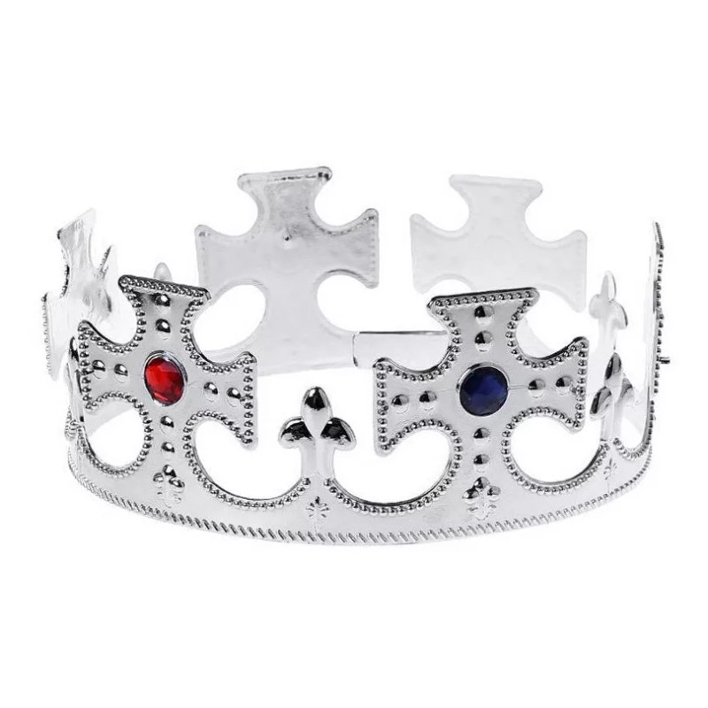 Party 10 Coronas Rey Plastico Reyes Magos Plata Fiesta Eventos