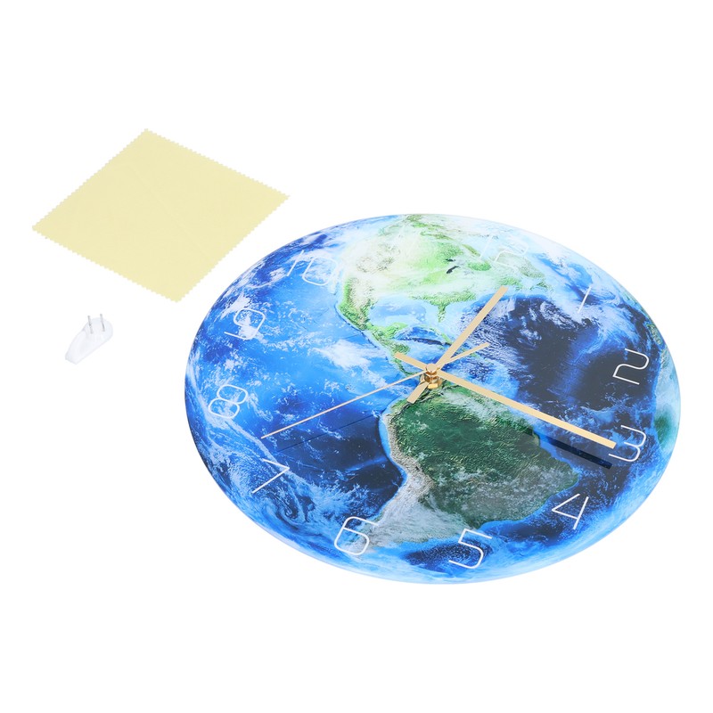 Earth Wall Clock Acrylic Silent Movement Accurate Cutting Stable Non