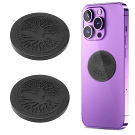 2 Pcs Shungite Neutralizer Sticker for Cell Phone 30 mm/ 1.18 Inch Shungite Stones Plate for Tablet Laptop Computer Tree of Life