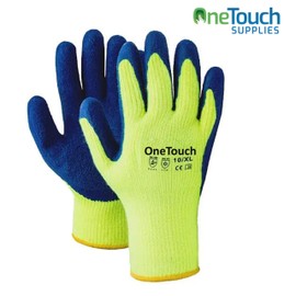 A406 6 Pairs Thermal Gloves Winter Gloves Latex Rubber Gloves Work Gloves Builders Gardening (Medium/8)